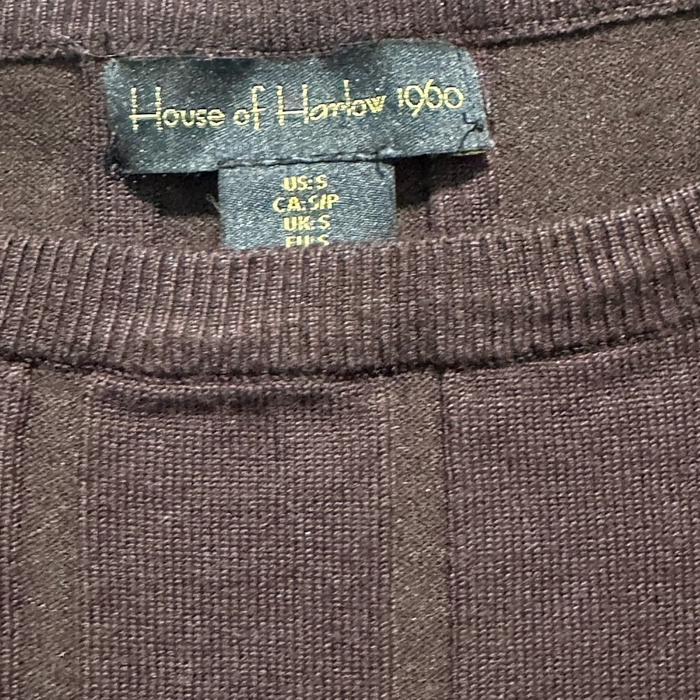 House of Harlow 1960 Chocolate brown oversized ribbed comfor shirt size Small - Picture 3 of 4